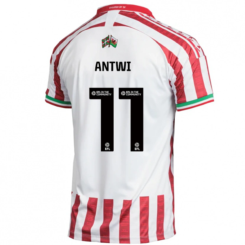 Danxen Uomo Maglia Cameron Antwi #11 Rosso Bianco Kit Gara Away 2025/26 Maglietta