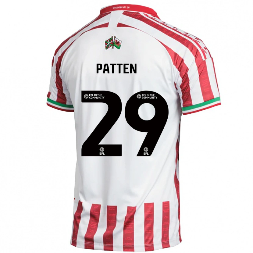 Danxen Uomo Maglia Keenan Patten #29 Rosso Bianco Kit Gara Away 2025/26 Maglietta