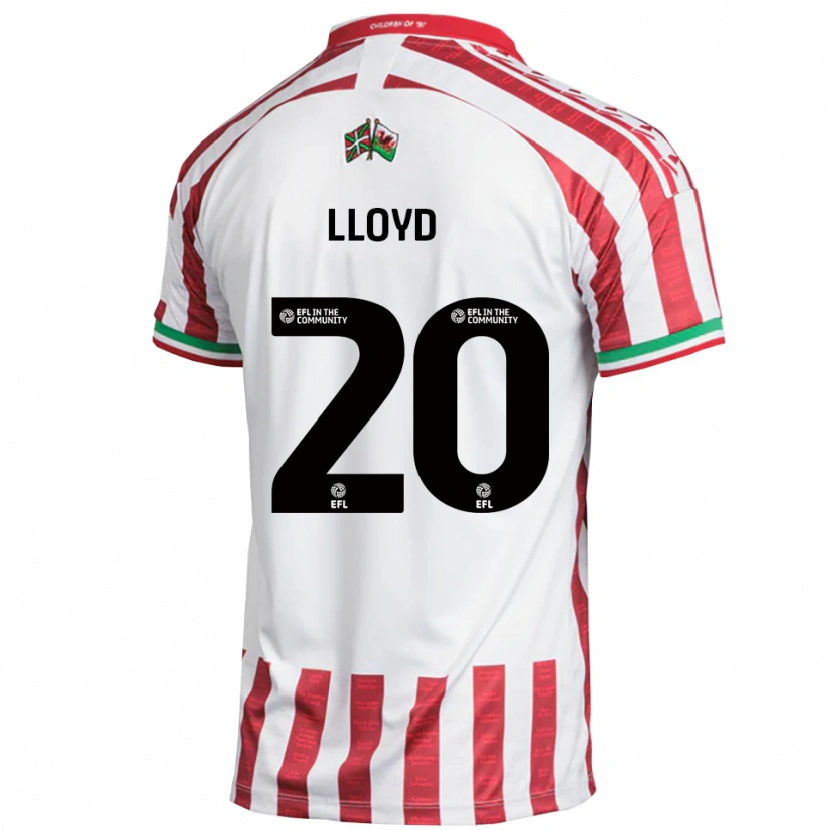 Danxen Uomo Maglia Ben Lloyd #20 Rosso Bianco Kit Gara Away 2025/26 Maglietta