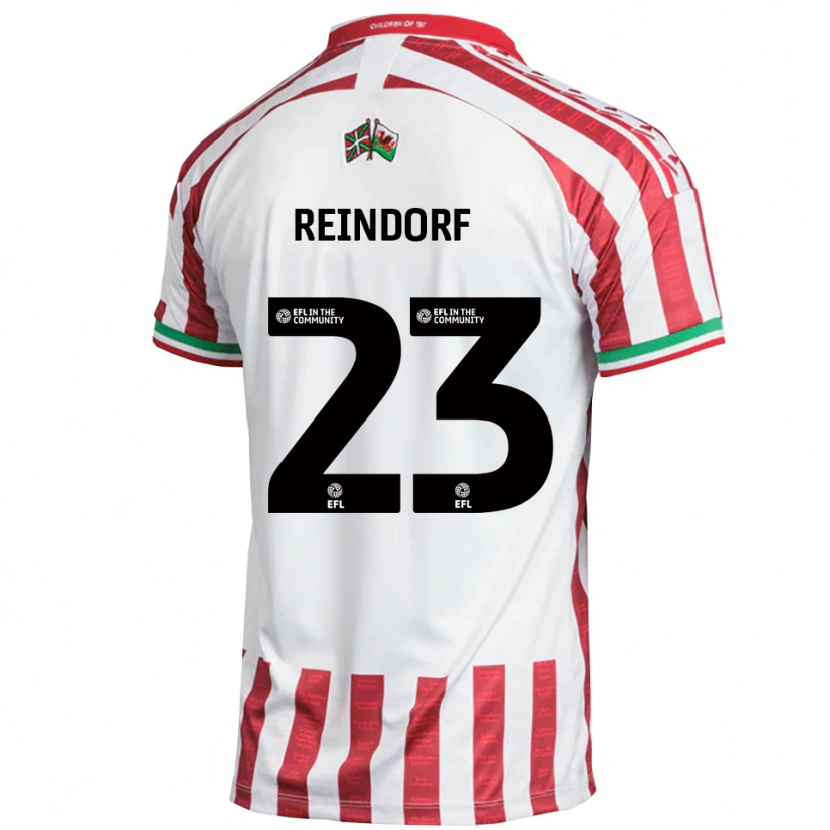 Danxen Uomo Maglia Michael Reindorf #23 Rosso Bianco Kit Gara Away 2025/26 Maglietta
