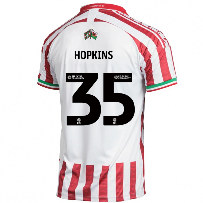 Danxen Uomo Maglia Bailey Hopkins #35 Rosso Bianco Kit Gara Away 2025/26 Maglietta
