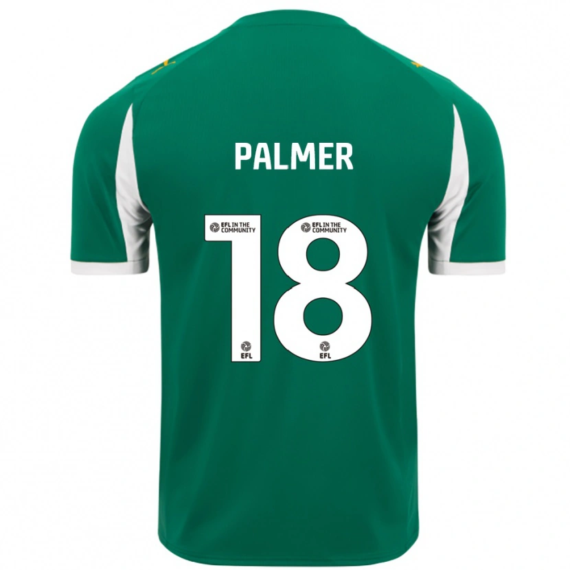 Danxen Uomo Maglia Matt Palmer #18 Verde Bianco Kit Gara Away 2025/26 Maglietta