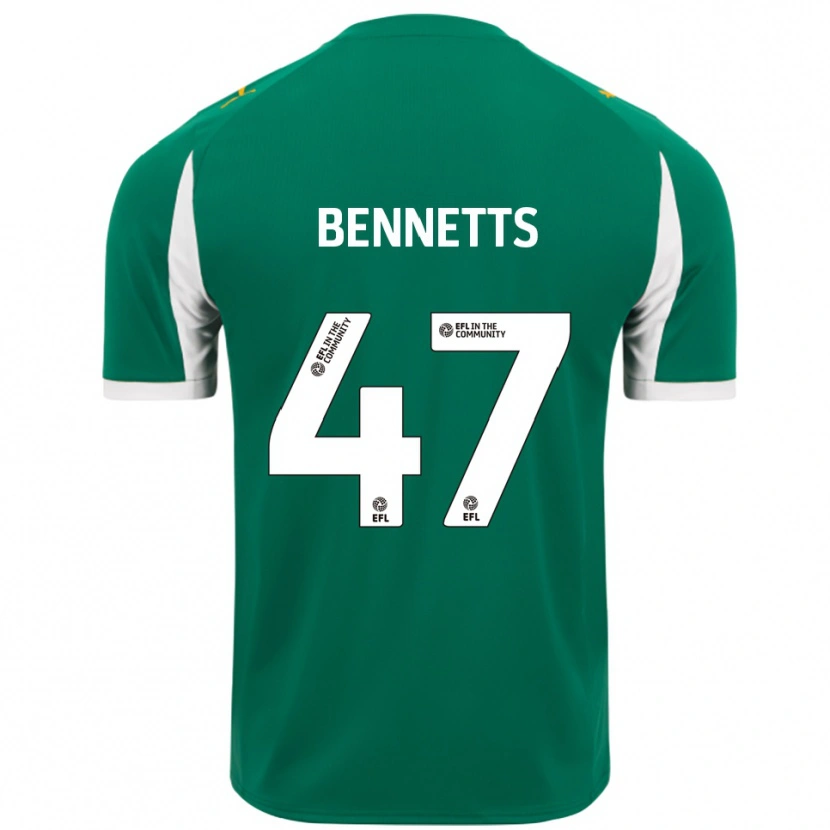 Danxen Uomo Maglia Keanan Bennetts #47 Verde Bianco Kit Gara Away 2025/26 Maglietta