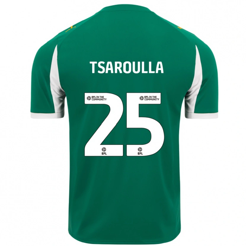 Danxen Uomo Maglia Nick Tsaroulla #25 Verde Bianco Kit Gara Away 2025/26 Maglietta