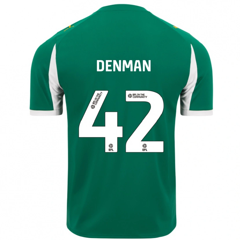 Danxen Uomo Maglia Zac Denman #42 Verde Bianco Kit Gara Away 2025/26 Maglietta