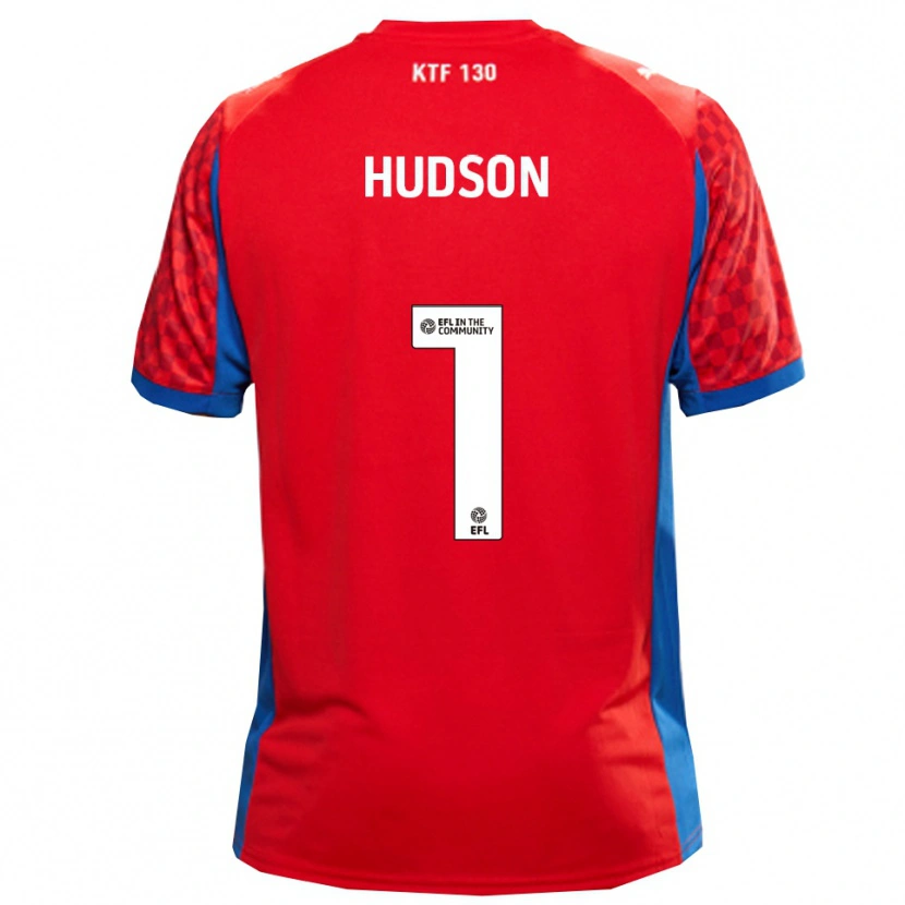 Danxen Uomo Maglia Mathew Hudson #1 Rosso Blu Kit Gara Away 2025/26 Maglietta