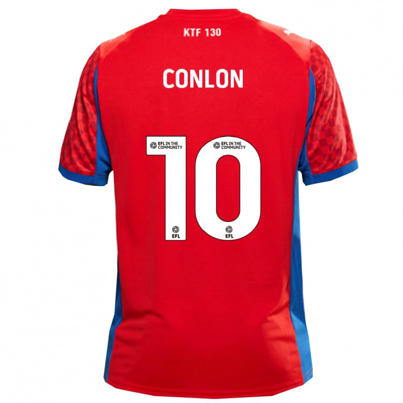 Danxen Uomo Maglia Tom Conlon #10 Rosso Blu Kit Gara Away 2025/26 Maglietta