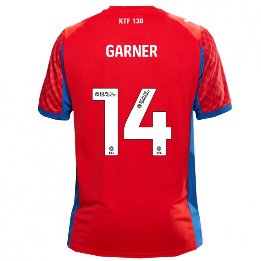 Danxen Uomo Maglia Joe Garner #14 Rosso Blu Kit Gara Away 2025/26 Maglietta