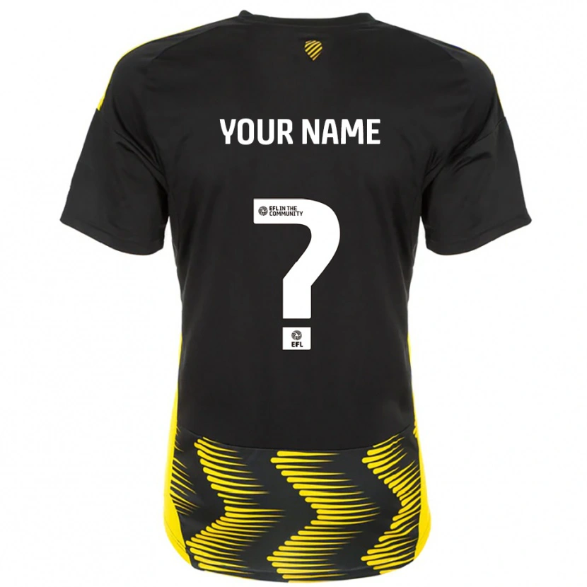 Danxen Uomo Maglia Il Tuo Nome #0 Nero Giallo Kit Gara Away 2025/26 Maglietta