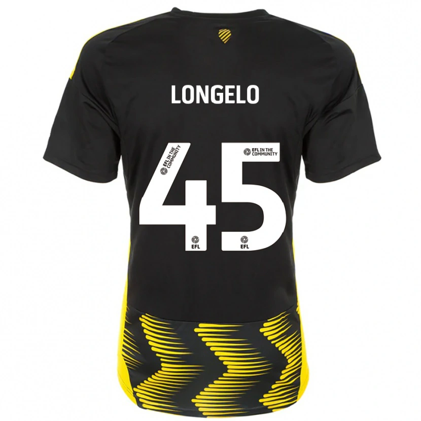 Danxen Uomo Maglia Rosaire Longelo #45 Nero Giallo Kit Gara Away 2025/26 Maglietta