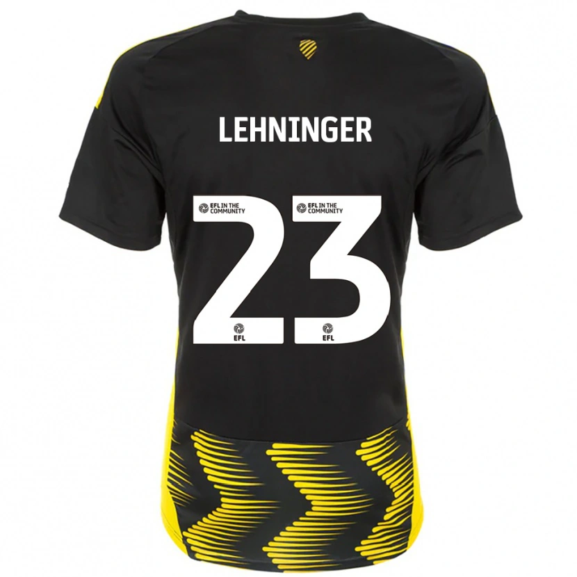 Danxen Uomo Maglia Saskia Lehninger #23 Nero Giallo Kit Gara Away 2025/26 Maglietta