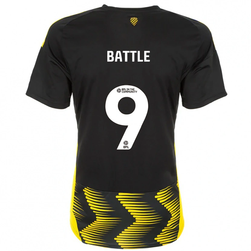 Danxen Uomo Maglia Jess Battle #9 Nero Giallo Kit Gara Away 2025/26 Maglietta