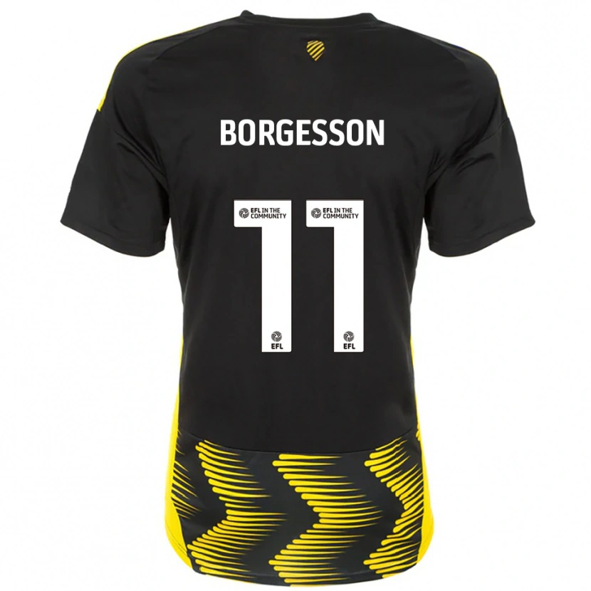 Danxen Uomo Maglia Blayz Borgesson #11 Nero Giallo Kit Gara Away 2025/26 Maglietta