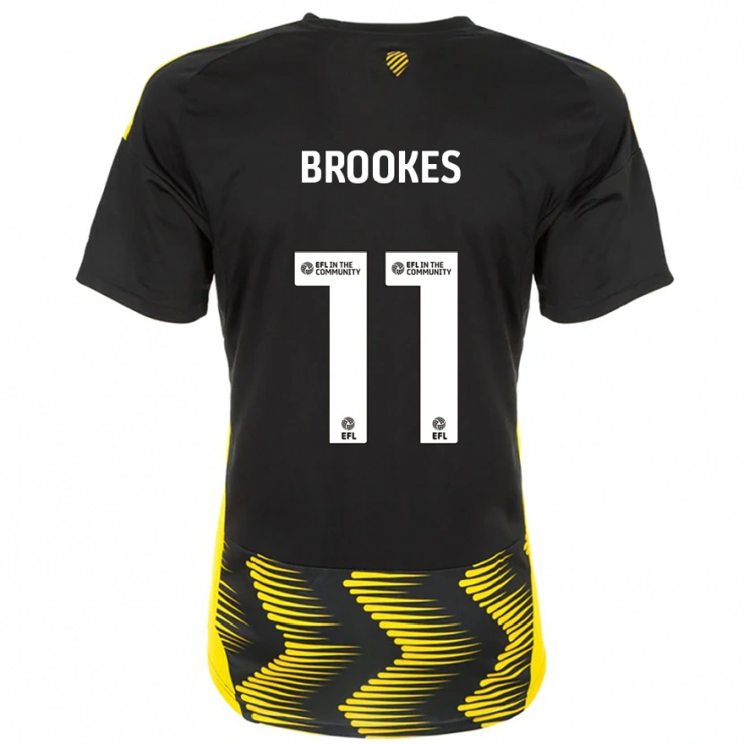 Danxen Uomo Maglia Evie Brookes #11 Nero Giallo Kit Gara Away 2025/26 Maglietta