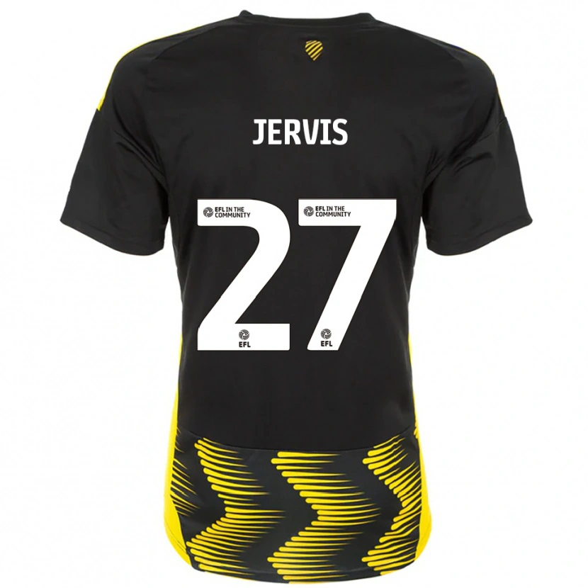 Danxen Uomo Maglia Lizzie Jervis #27 Nero Giallo Kit Gara Away 2025/26 Maglietta