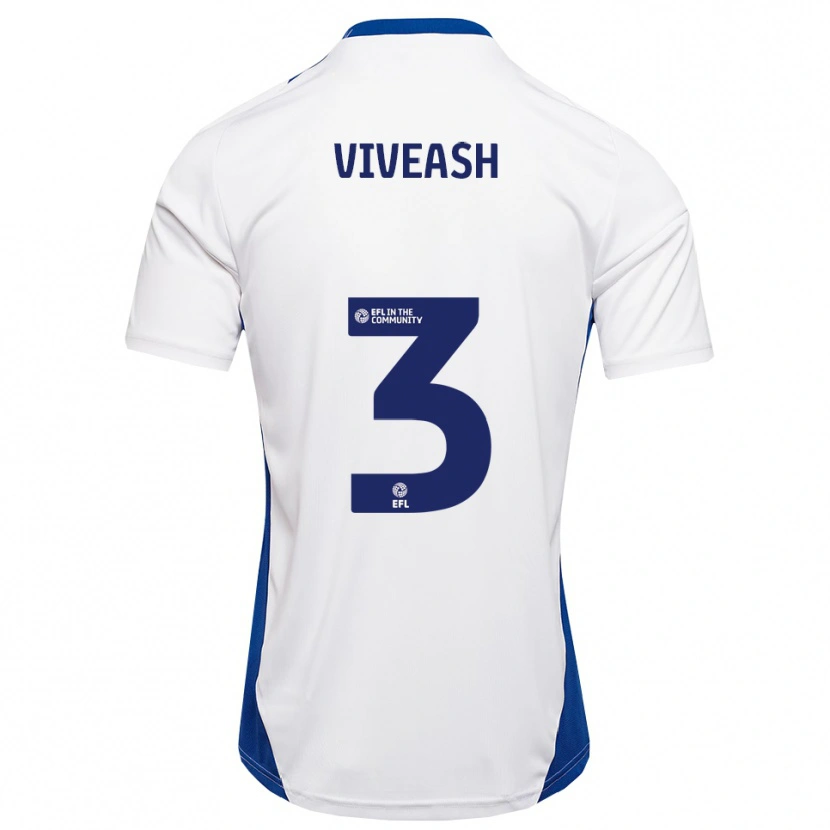 Danxen Uomo Maglia Gipsy Viveash #3 Bianco Blu Kit Gara Away 2025/26 Maglietta