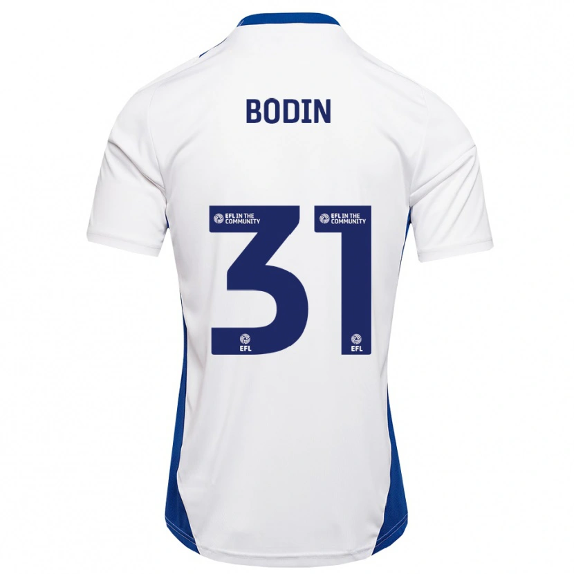 Danxen Uomo Maglia Billy Bodin #31 Bianco Blu Kit Gara Away 2025/26 Maglietta