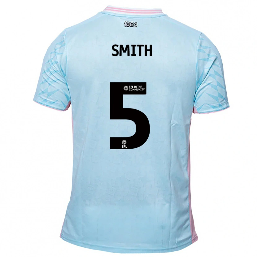 Danxen Uomo Maglia Nathan Smith #5 Azzurro Rosa Kit Gara Away 2025/26 Maglietta