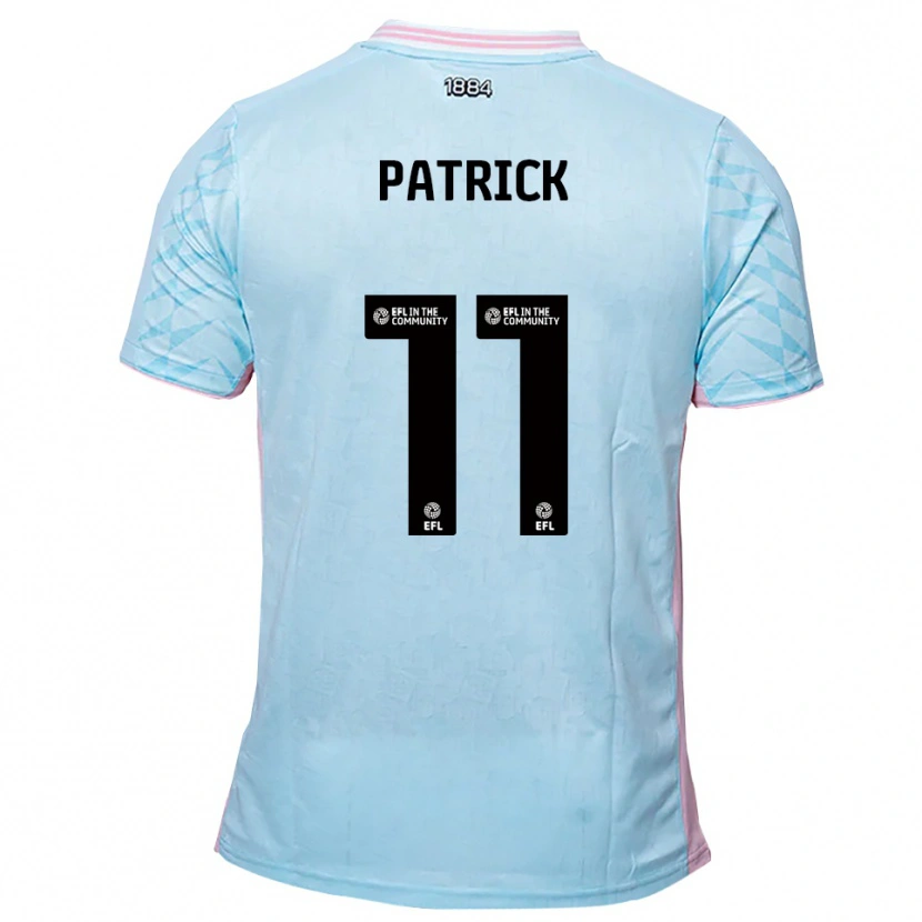 Danxen Uomo Maglia Omari Patrick #11 Azzurro Rosa Kit Gara Away 2025/26 Maglietta