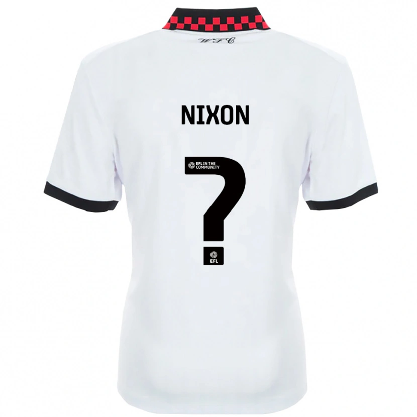 Danxen Uomo Maglia Freya Nixon #0 Bianco Nero Kit Gara Away 2025/26 Maglietta
