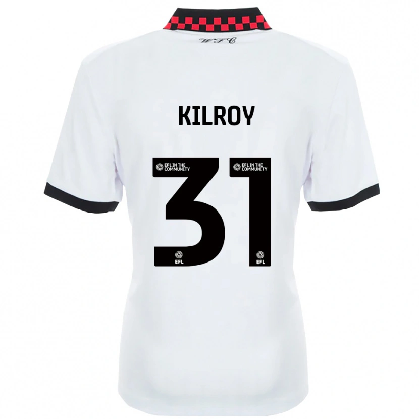 Danxen Uomo Maglia Jenson Kilroy #31 Bianco Nero Kit Gara Away 2025/26 Maglietta