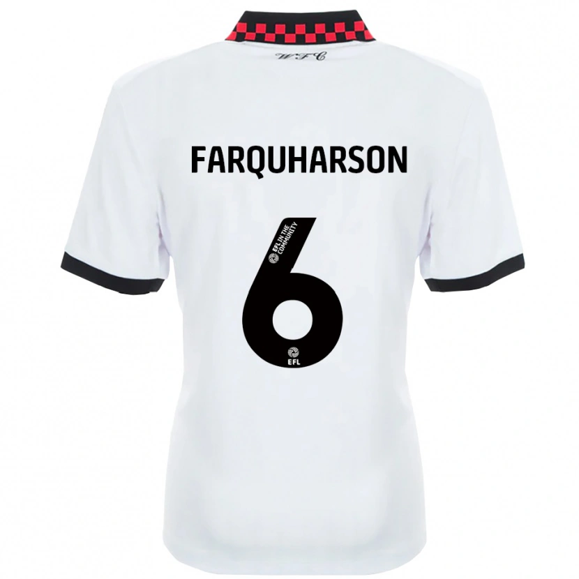 Danxen Uomo Maglia Priestley Farquharson #6 Bianco Nero Kit Gara Away 2025/26 Maglietta