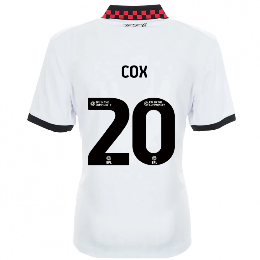 Danxen Uomo Maglia Daniel Cox #20 Bianco Nero Kit Gara Away 2025/26 Maglietta