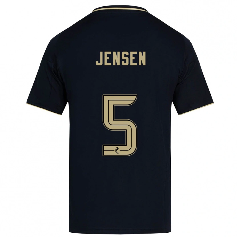 Danxen Uomo Maglia Richard Jensen #5 Blu Navy Oro Kit Gara Away 2025/26 Maglietta