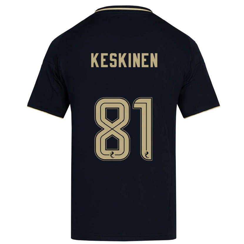 Danxen Uomo Maglia Topi Keskinen #81 Blu Navy Oro Kit Gara Away 2025/26 Maglietta