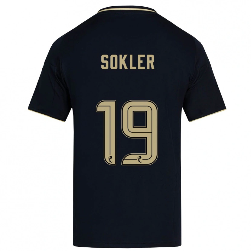 Danxen Uomo Maglia Ester Sokler #19 Blu Navy Oro Kit Gara Away 2025/26 Maglietta