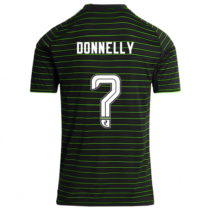 Danxen Uomo Maglia Jacob Donnelly #0 Nero Verde Kit Gara Away 2025/26 Maglietta