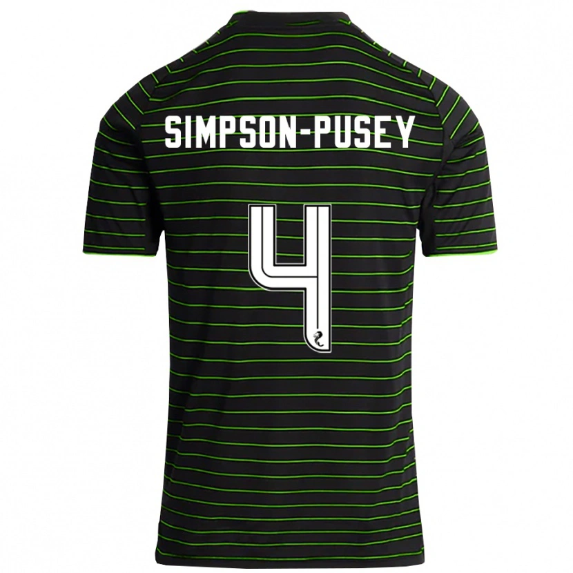 Danxen Uomo Maglia Jahmai Simpson-Pusey #4 Nero Verde Kit Gara Away 2025/26 Maglietta