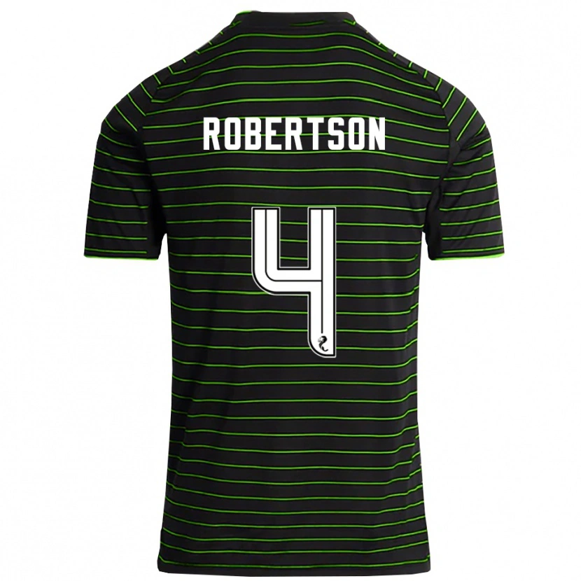 Danxen Uomo Maglia Lisa Robertson #4 Nero Verde Kit Gara Away 2025/26 Maglietta