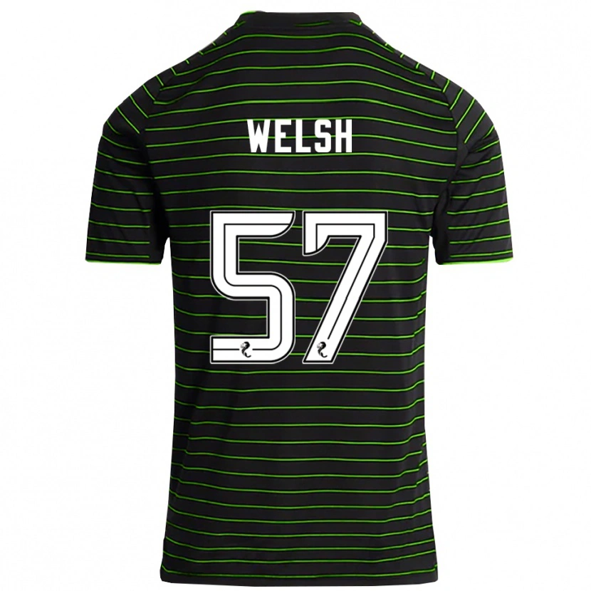 Danxen Uomo Maglia Stephen Welsh #57 Nero Verde Kit Gara Away 2025/26 Maglietta