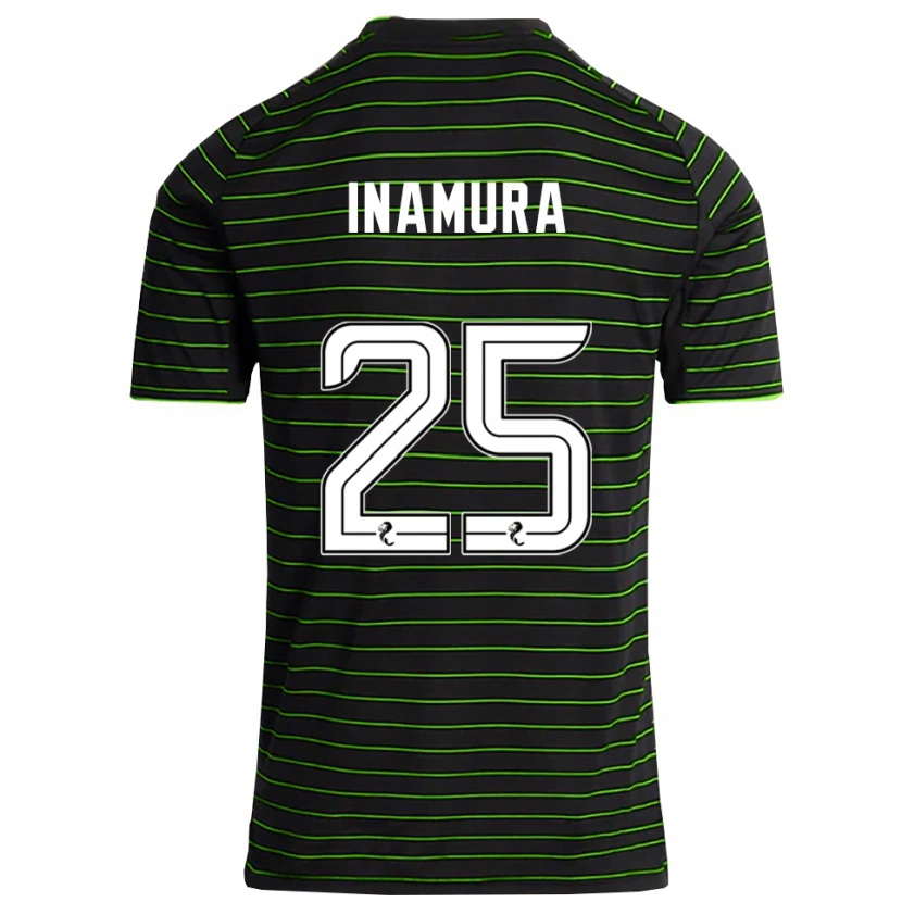 Danxen Uomo Maglia Hayato Inamura #25 Nero Verde Kit Gara Away 2025/26 Maglietta