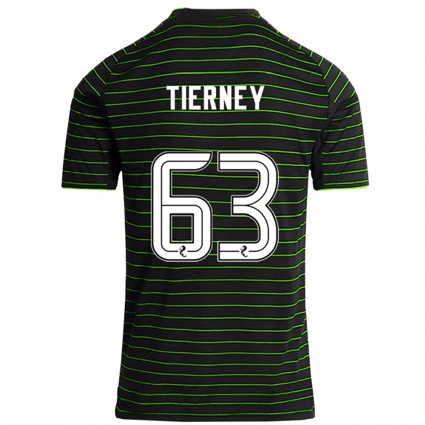 Danxen Uomo Maglia Kieran Tierney #63 Nero Verde Kit Gara Away 2025/26 Maglietta