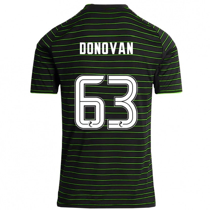 Danxen Uomo Maglia Colby Donovan #63 Nero Verde Kit Gara Away 2025/26 Maglietta