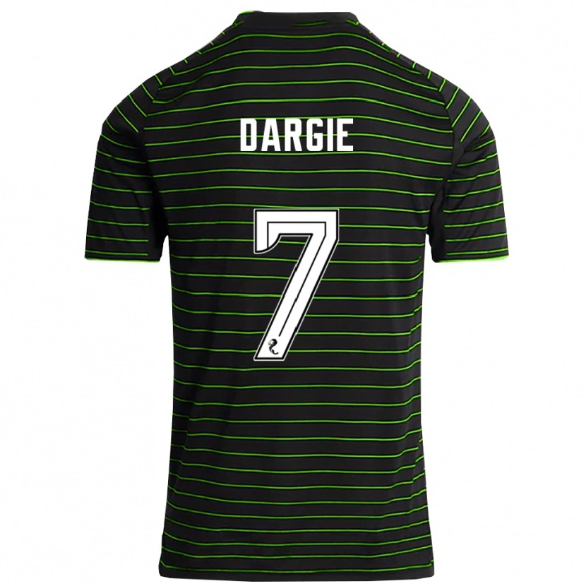 Danxen Uomo Maglia Rhys Dargie #7 Nero Verde Kit Gara Away 2025/26 Maglietta