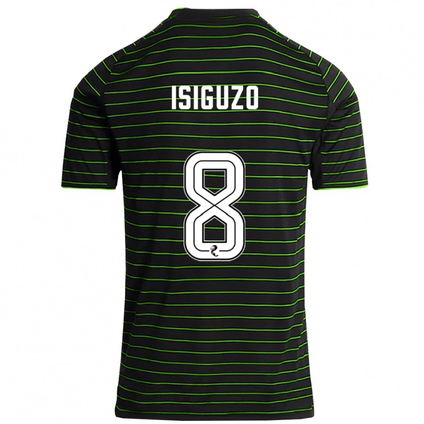 Danxen Uomo Maglia Samuel Isiguzo #8 Nero Verde Kit Gara Away 2025/26 Maglietta