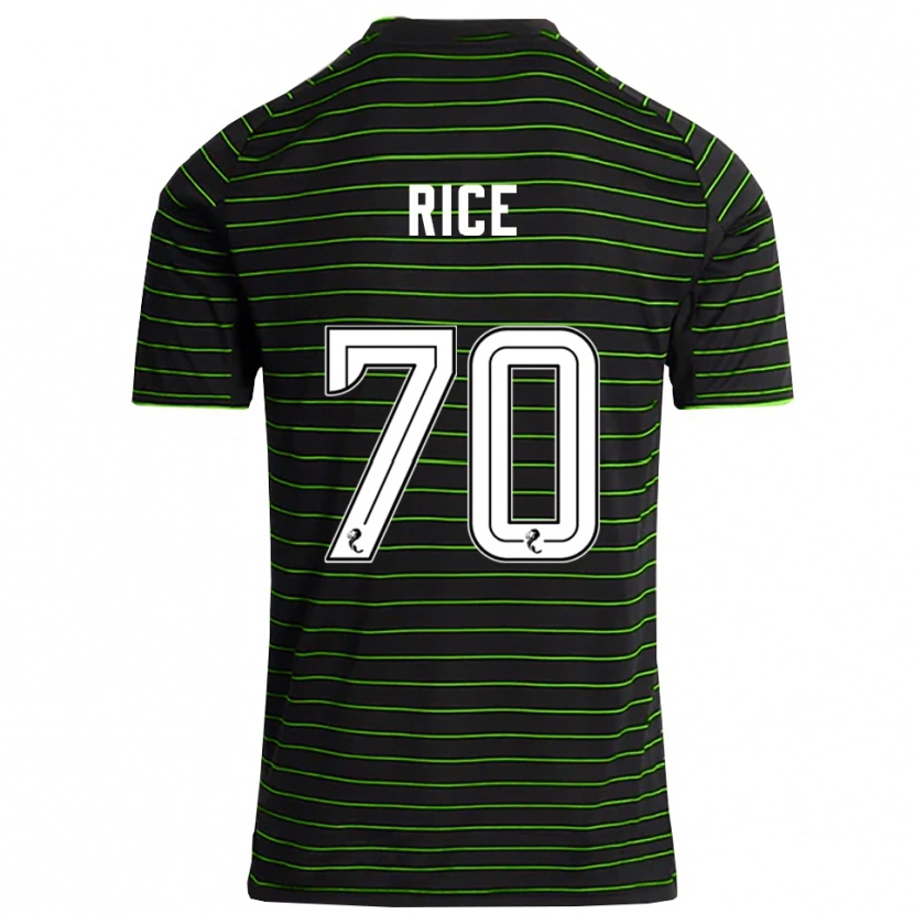 Danxen Uomo Maglia Aidan Rice #70 Nero Verde Kit Gara Away 2025/26 Maglietta