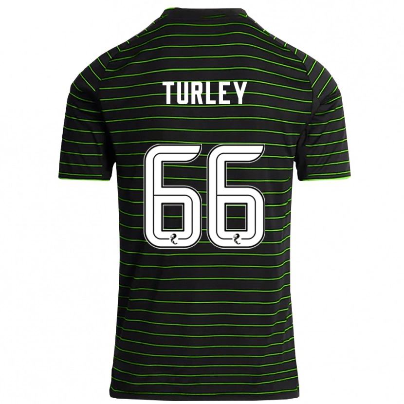 Danxen Uomo Maglia Francis Turley #66 Nero Verde Kit Gara Away 2025/26 Maglietta