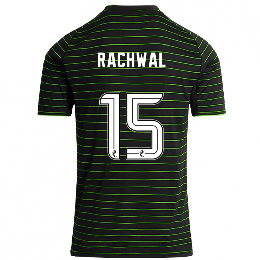 Danxen Uomo Maglia Robert Rachwal #15 Nero Verde Kit Gara Away 2025/26 Maglietta