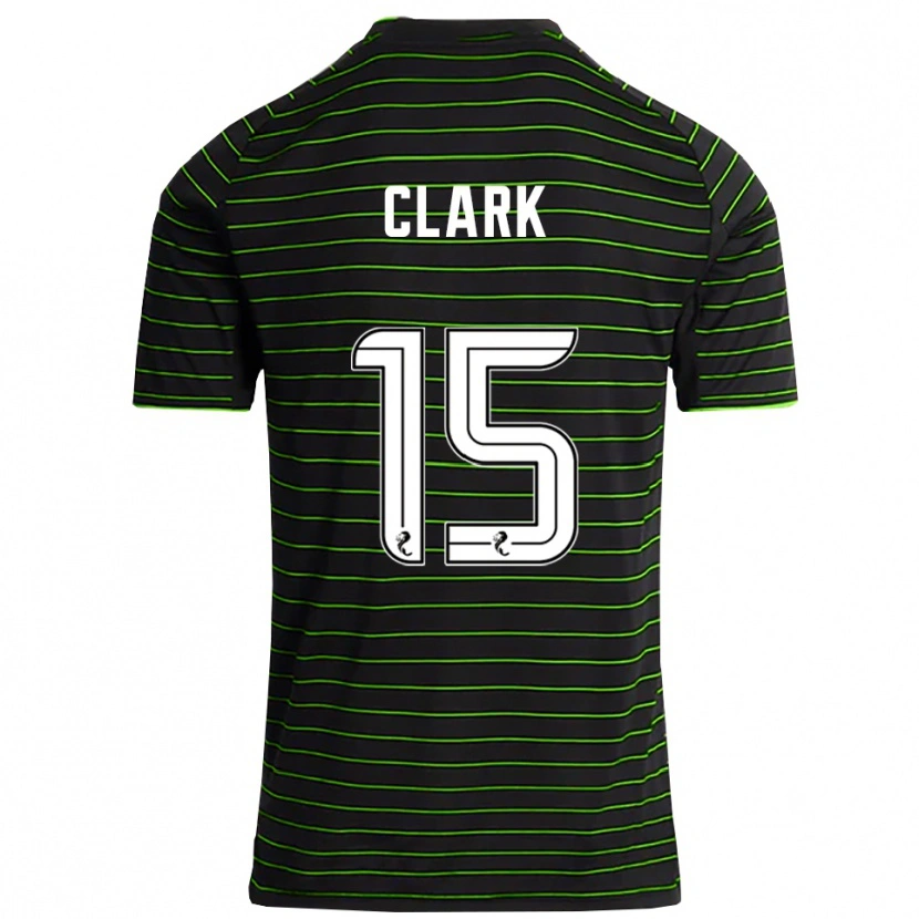 Danxen Uomo Maglia Kelly Clark #15 Nero Verde Kit Gara Away 2025/26 Maglietta