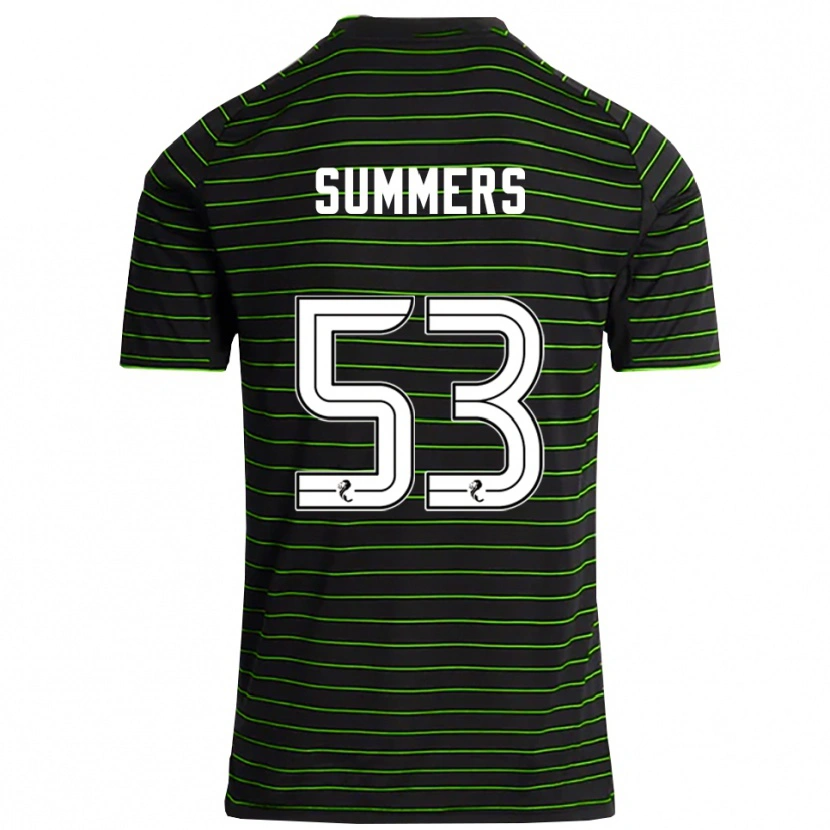 Danxen Uomo Maglia Ben Summers #53 Nero Verde Kit Gara Away 2025/26 Maglietta