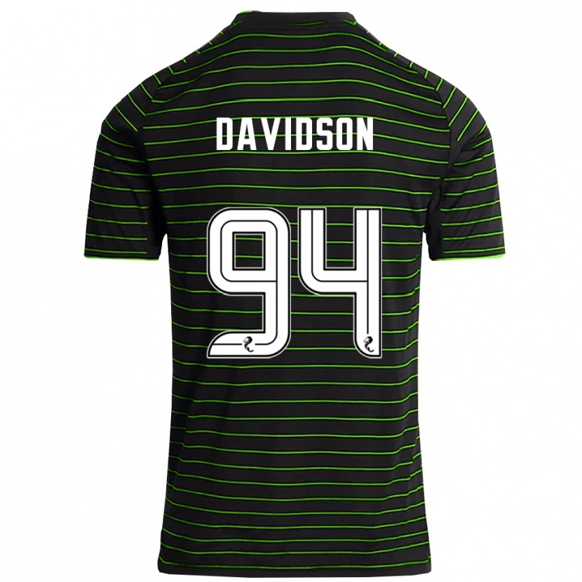 Danxen Uomo Maglia Bruno Davidson #94 Nero Verde Kit Gara Away 2025/26 Maglietta