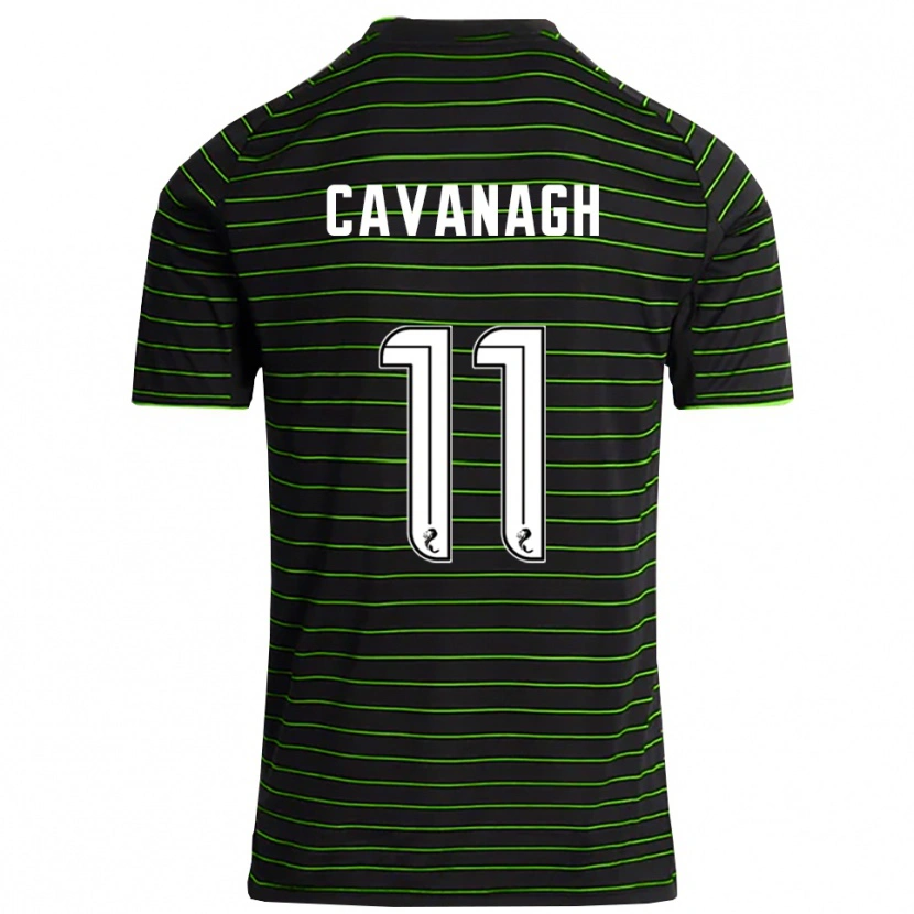 Danxen Uomo Maglia Colette Cavanagh #11 Nero Verde Kit Gara Away 2025/26 Maglietta