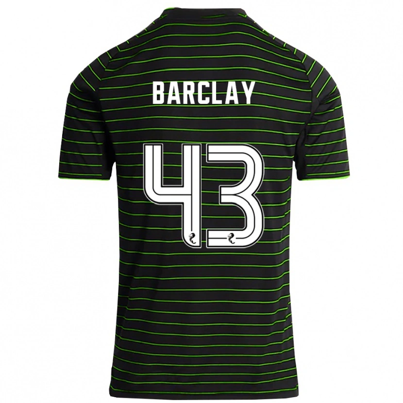 Danxen Uomo Maglia Lucy Barclay #43 Nero Verde Kit Gara Away 2025/26 Maglietta