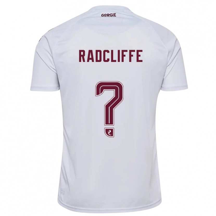 Danxen Uomo Maglia Josh Radcliffe #0 Bianco Bordeaux Kit Gara Away 2025/26 Maglietta