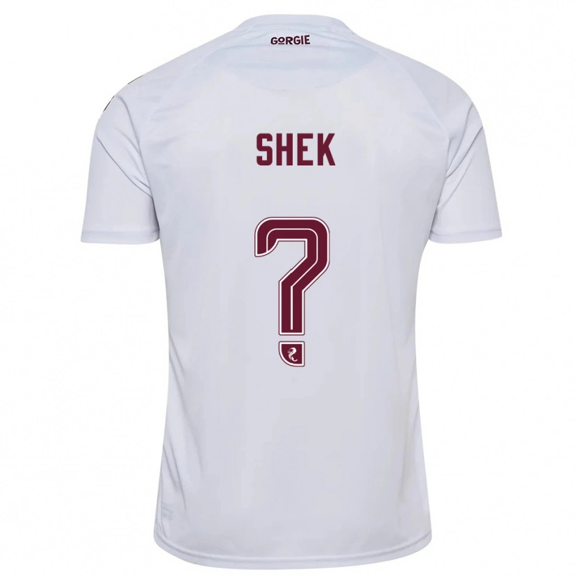 Danxen Uomo Maglia Cayden Shek #0 Bianco Bordeaux Kit Gara Away 2025/26 Maglietta