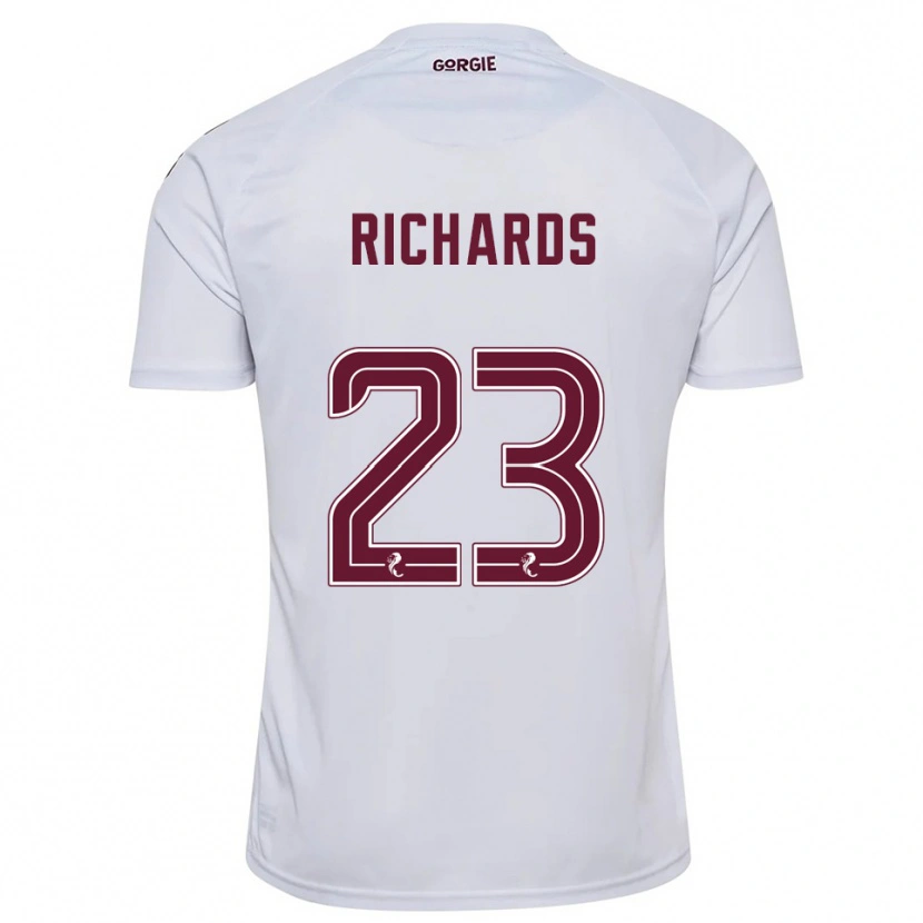 Danxen Uomo Maglia Jackie Richards #23 Bianco Bordeaux Kit Gara Away 2025/26 Maglietta